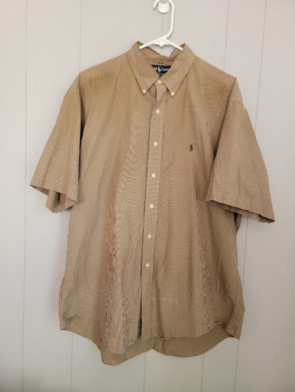 Free With Purchase Polo Ralph Lauren Men's Shirt XL Brown Checker Plaid